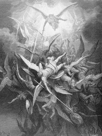 The Fall of the Rebel Angels, from Book I of 'Paradise Lost' by John Milton  (1608-74) C.1868' Giclee Print - Gustave Dor? | Art.com
