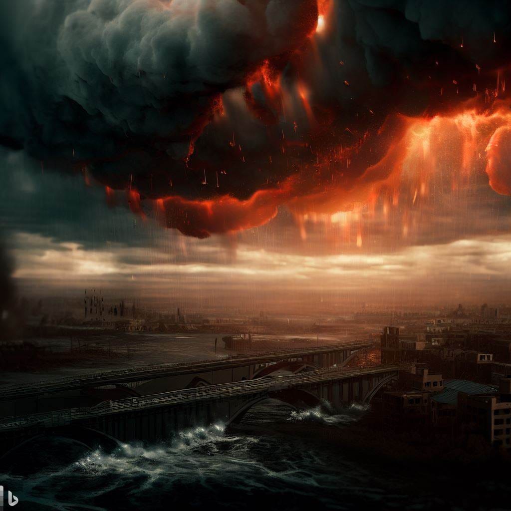 Everybody seems anxious about the future. Most project negative predictions, apocalyptic scenarios and the end of humanity.  apocalypse, raining fire