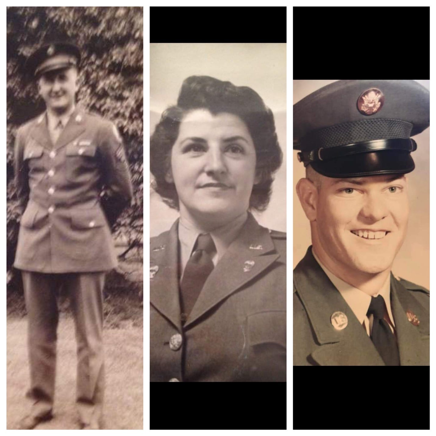A collage of two people in military uniforms

Description automatically generated