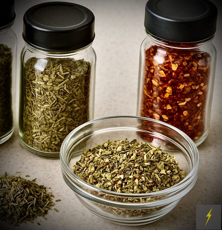 AMP⚡️ Italian herb mix homemade made with herbs basil oregano thyme rosemary peppercorn red chili