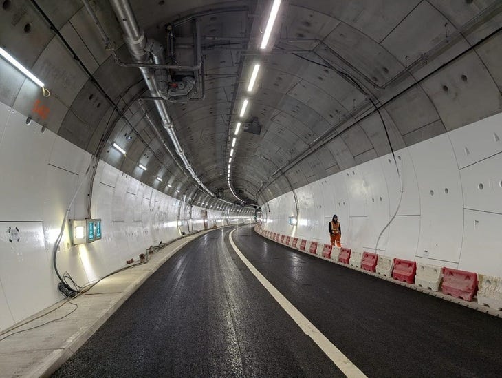 An empty Silvertown Tunnel