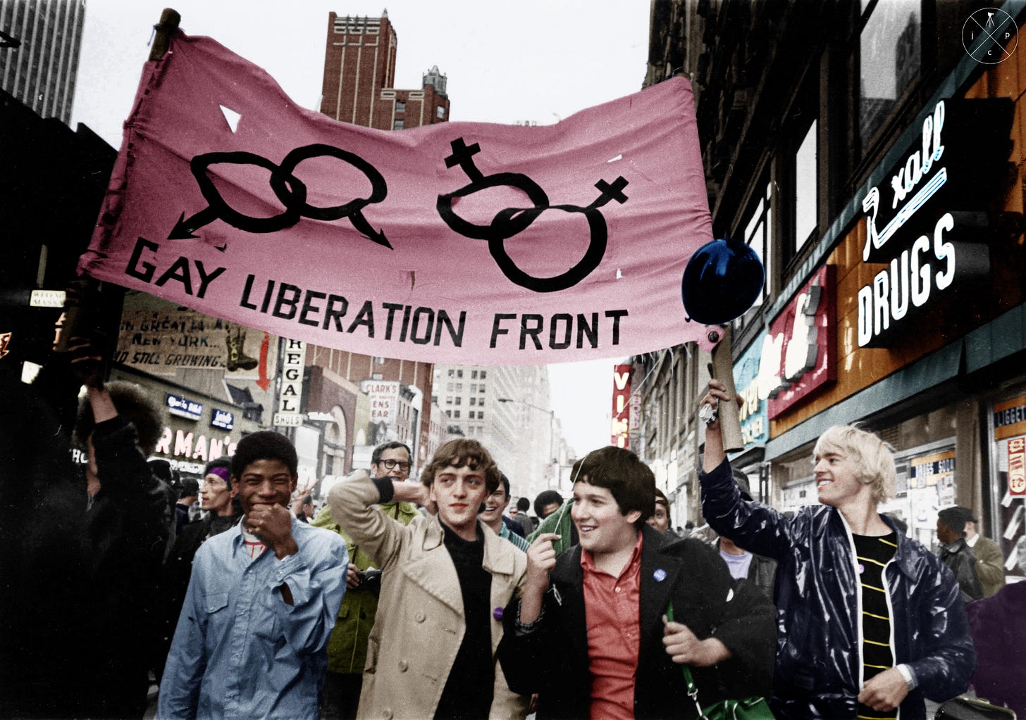 Gay Liberation Front marches on Times Square, New York City, 1969. : r ...