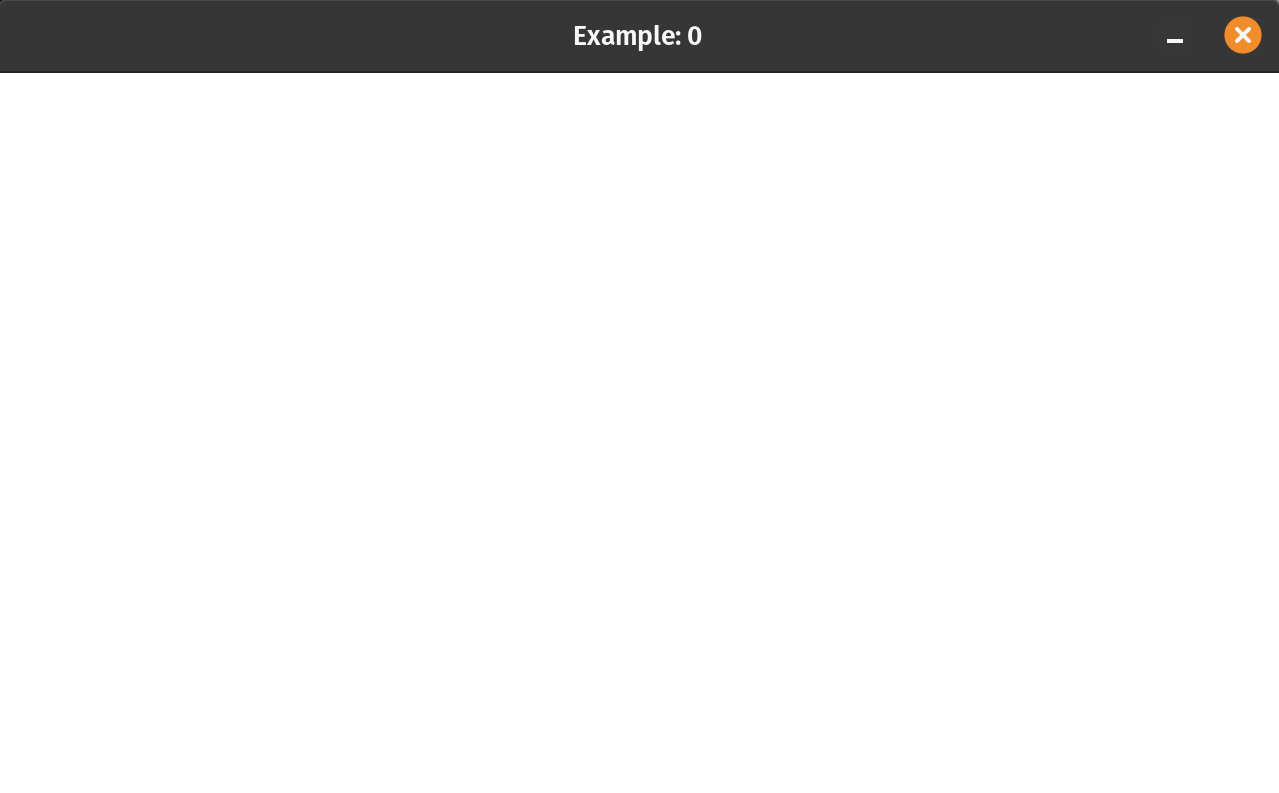 A blank SDL2 window titled Example: 0