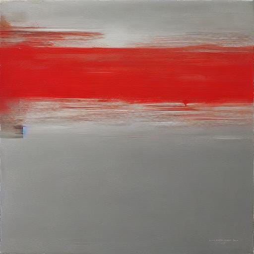 AI generated painting of a red streak on a gray ground