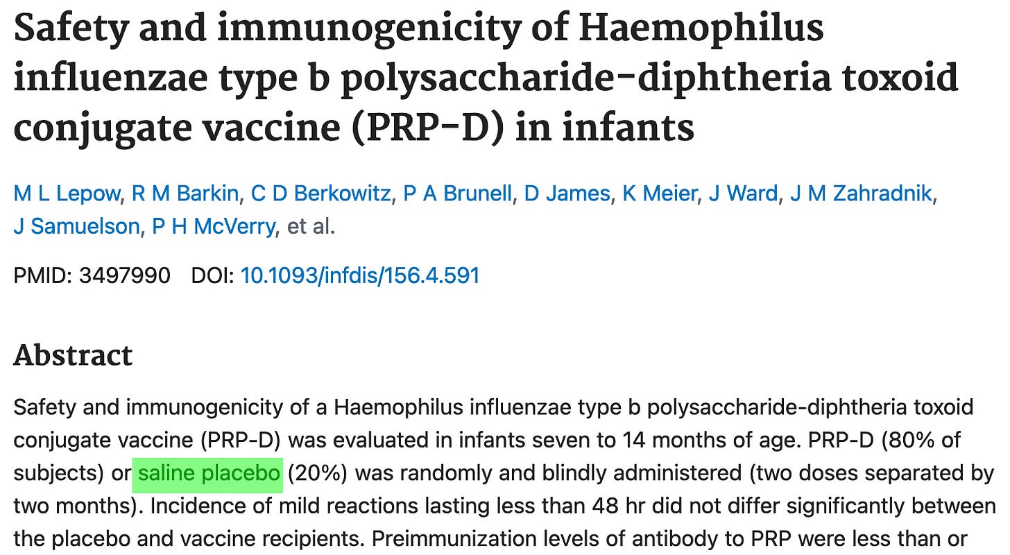 This saline controlled vaccine trial found no significant differences between vaccinees and placebo recipients.