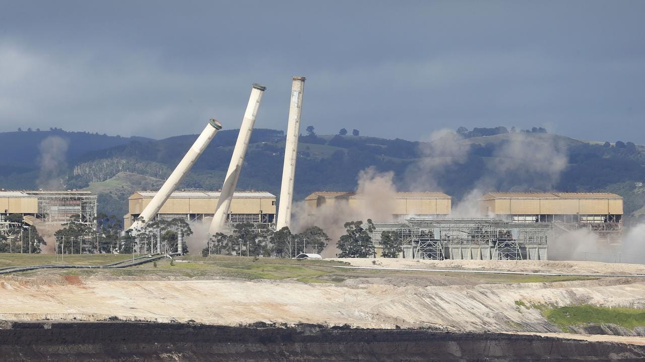 Hazelwood Power Station chimneys demolished in Latrobe Valley, video  footage | Herald Sun