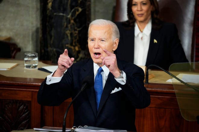 President Joe Biden delivers the State of the Union address to Congress at the U.S. Capitol in Washington March 7, 2024.
