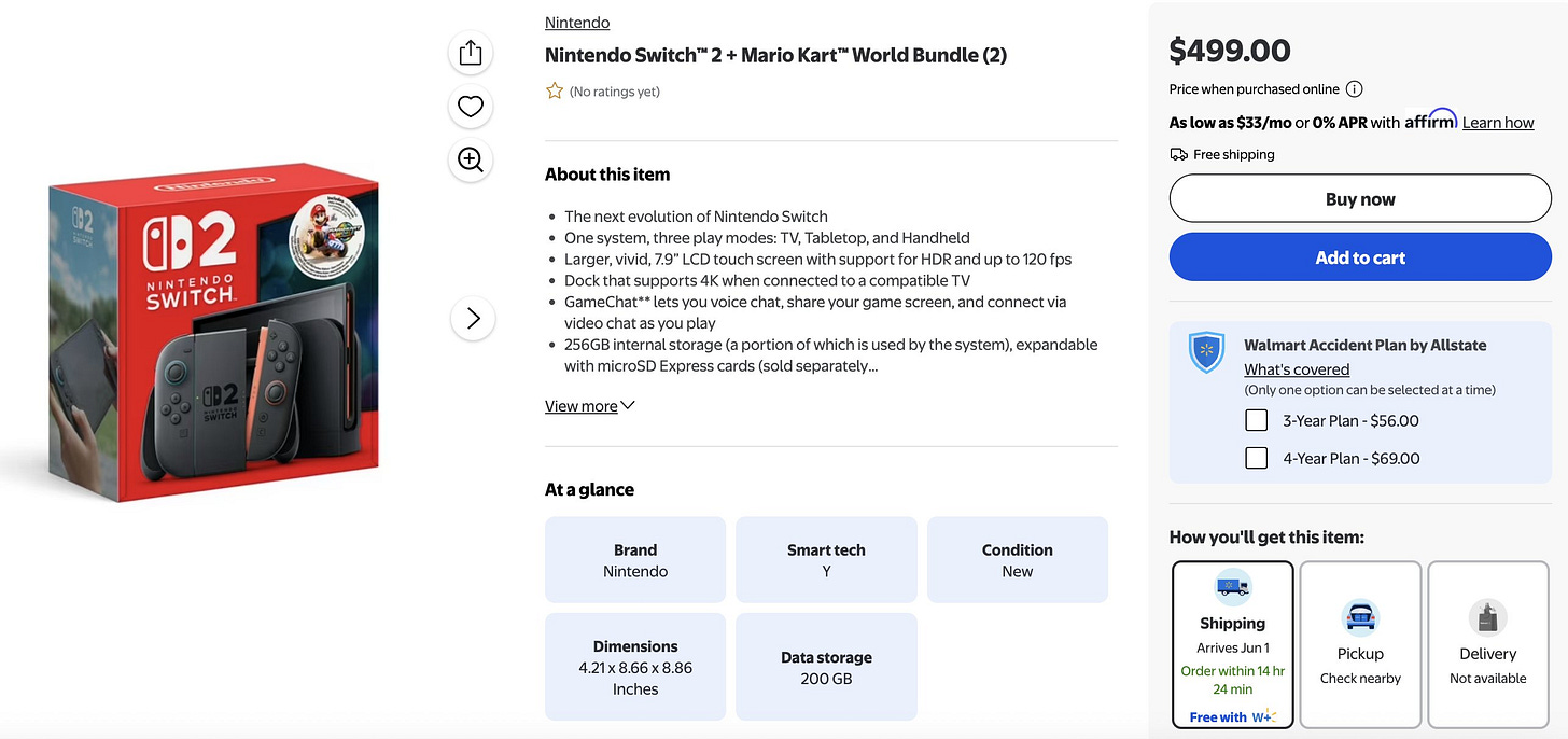 Nintendo Switch 2 Walmart pre-order tracking from May 30, 2025 Nintendo Switch 2 Walmart pre-order tracking from May 30, 2025