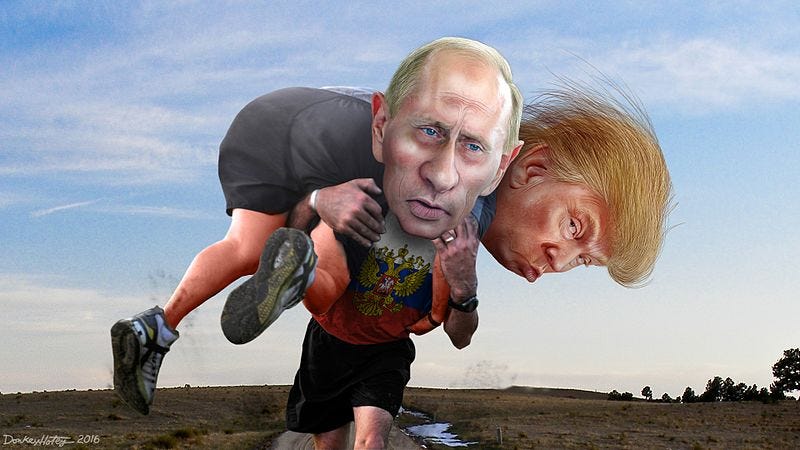 File:Vladimir Putin carrying his buddy Donald Trump.jpg