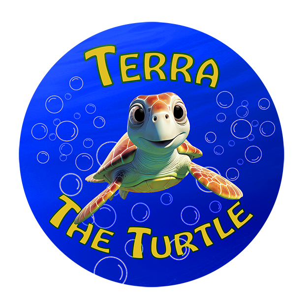 A young green sea turtle named Terra.