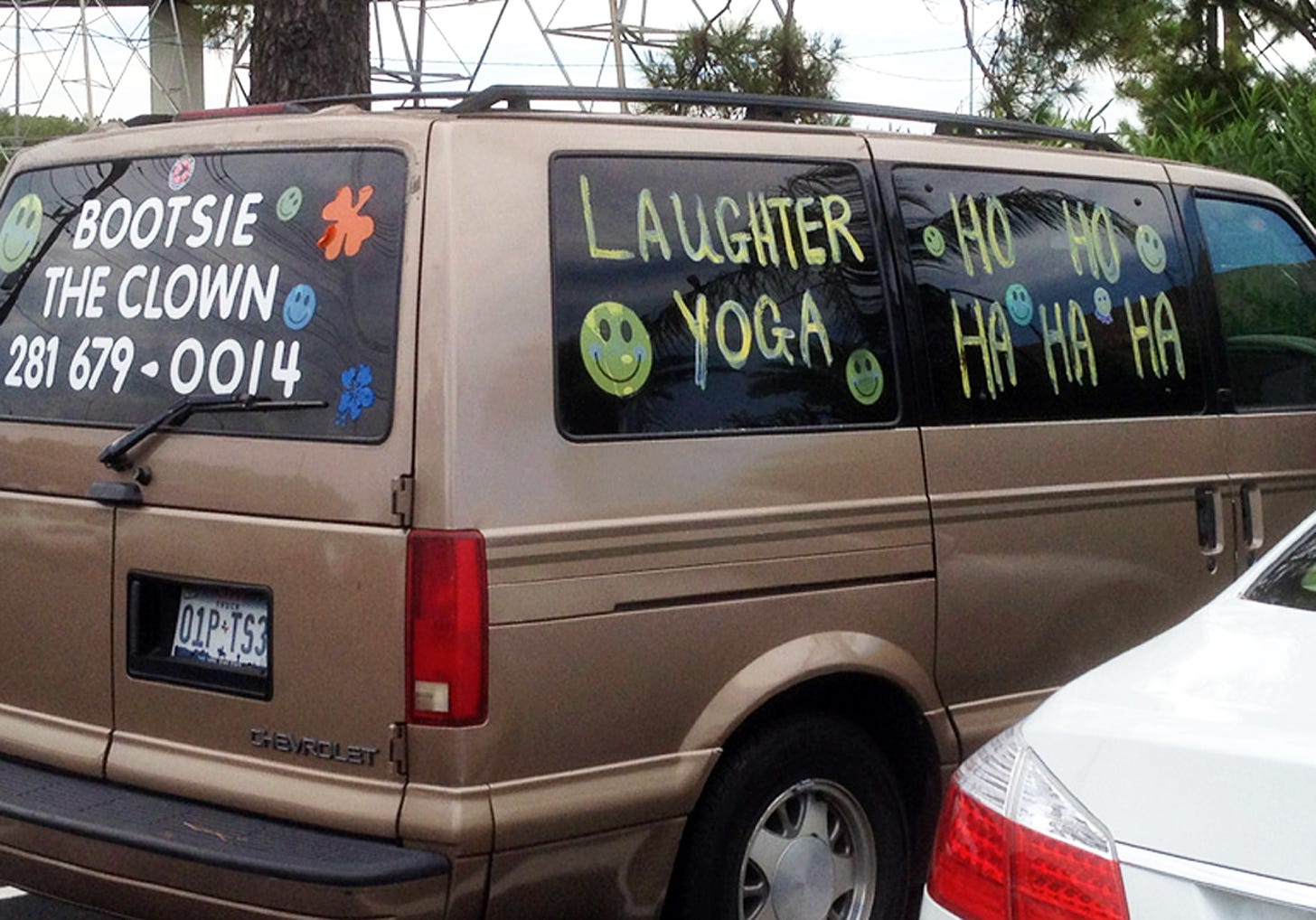 Old Chevy van for Bootsie the Clown, Laughter Yoga Ho Ho Ha Ha Ha