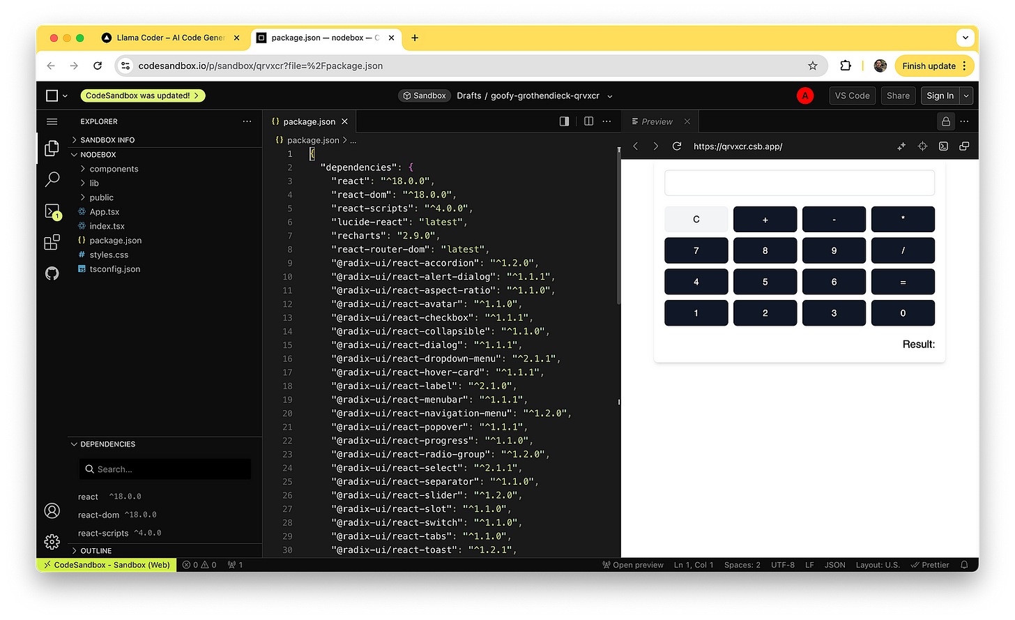 LlamaCoder opensandbox