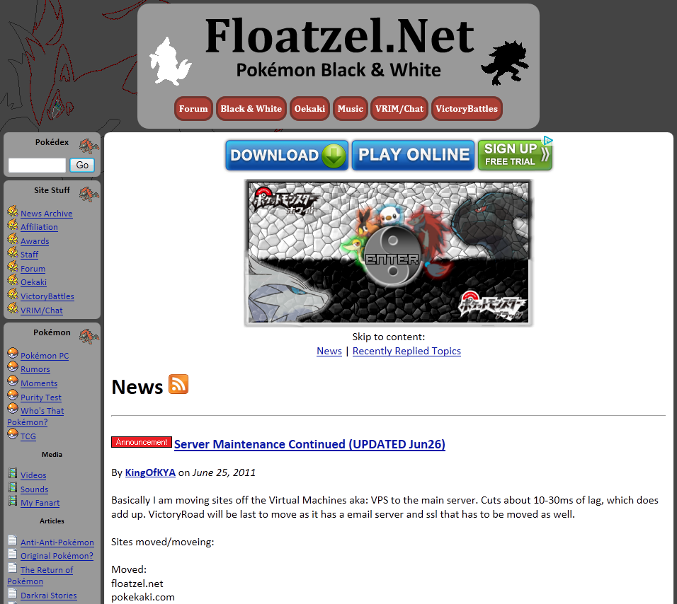 Floatzel.Net from June 2011