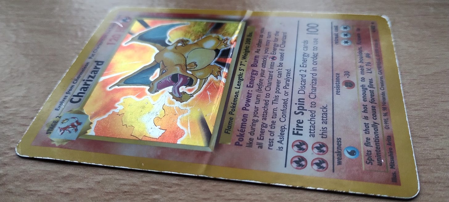 My holographic Base Set Charizard card