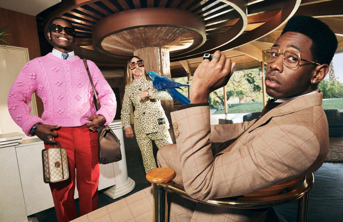 Gucci Taps A$AP Rocky, Iggy Pop and Tyler, The Creator for Rock Star-Themed  Tailoring Campaign - Fashionista