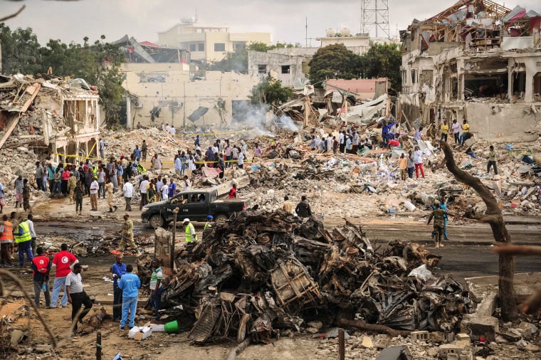 Somalis Search for Survivors After Mogadishu Truck Bomb Blast