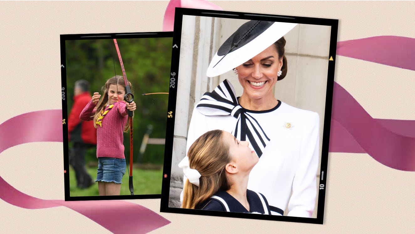A composite image of Princess Charlotte and Princess Catherine