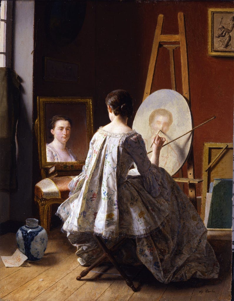 Women in the Act of Painting: Artist Painting Herself
