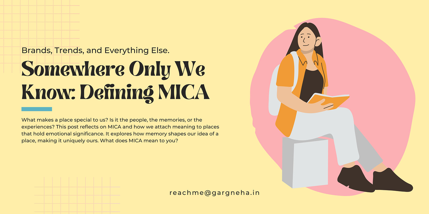 Somewhere Only We Know Defining MICA by Neha Garg