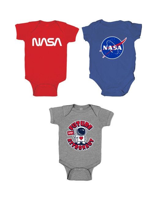 NASA Cotton Baby Bodysuits