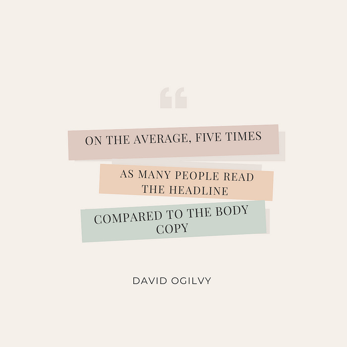 David Ogilvy quote about headlines