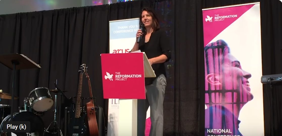 Karen speaking at 2018 Reformation Project conference