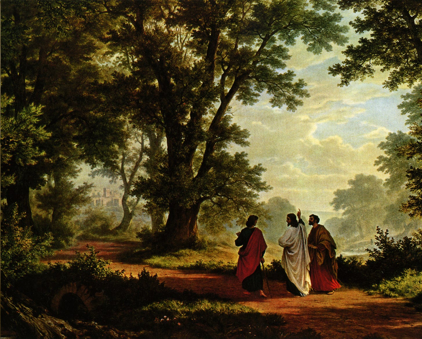 Jesus Way To Emmaus Jesus Walking With Disciples Robert Zund Road to ...