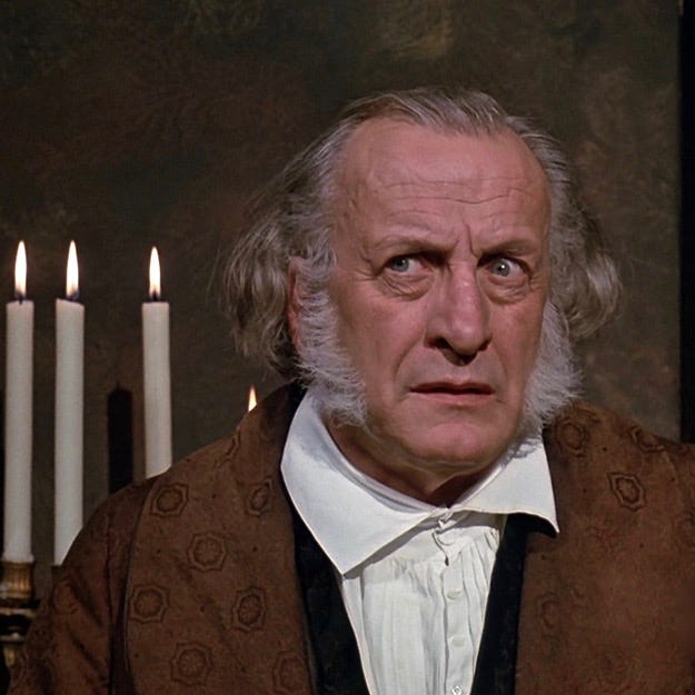 George C. Scott as Ebenezer Scrooge in “A Christmas Carol.” Photo courtesy CBS.