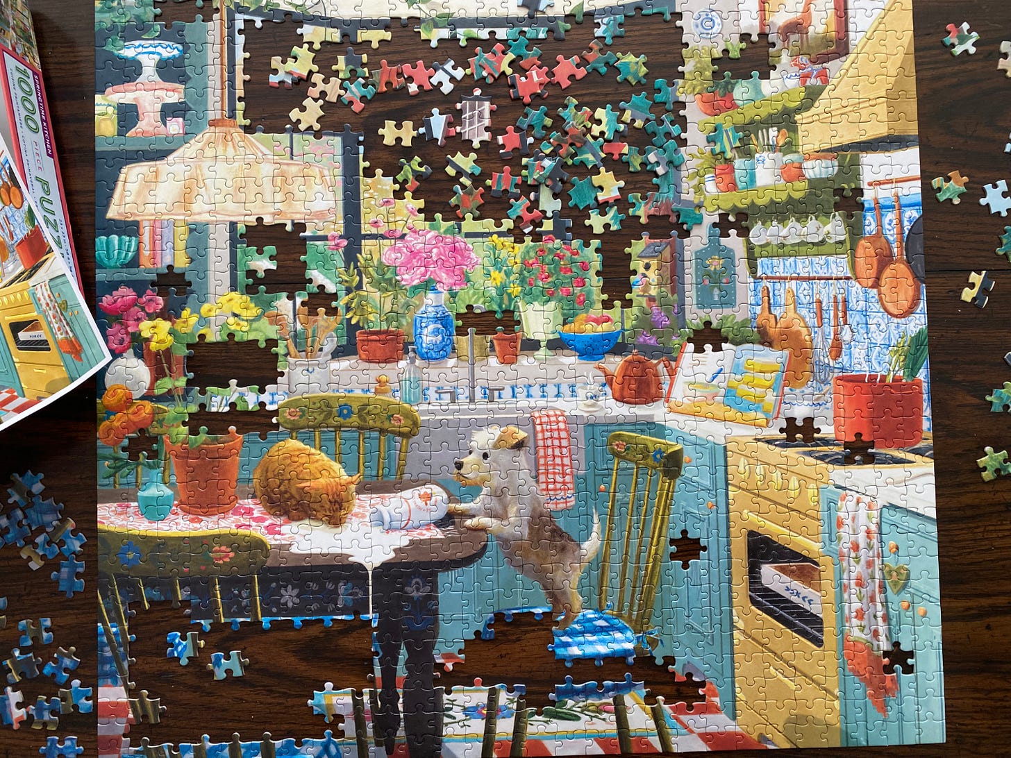 A mostly assembled puzzle