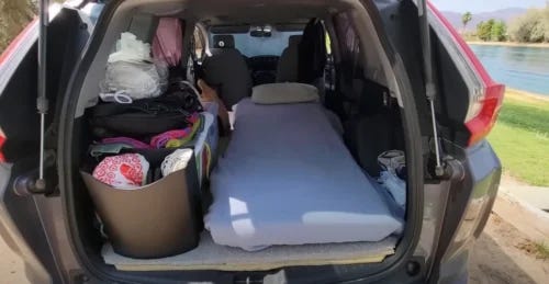 How to sleep in a Honda CR-V (2017) - no build camper 39 car camping - Nimblecamper.com How to sleep in a Honda CR-V (2017) – no build camper