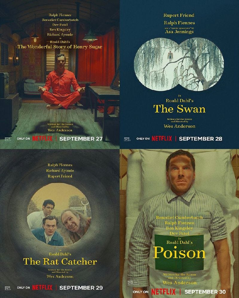 🤖 DiscussingFilmBOT: "All 4 of Wes Anderson's new Roald Dahl short films  are now streaming on Netflix. Read our review: http://bit.ly/SugarDF" —  Bluesky