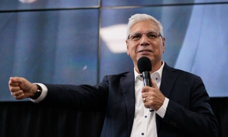 Warren Mundine speaks during the WA Liberals for No Campaign Launch in Perth, Sunday, August 20, 2023. (AAP Image/Richard Wainwright) NO ARCHIVING