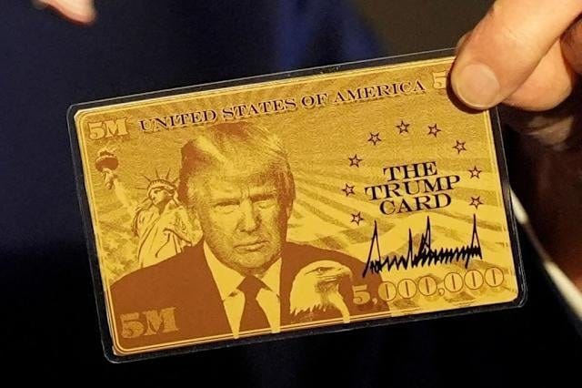 r/redscarepod - Donald Trump unveils the Trump Gold card which costs $5 million and grants you residency in the United States
