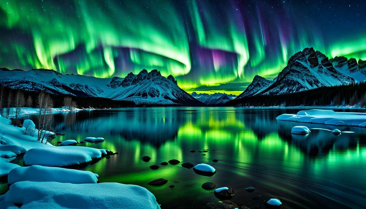 Northern Lights, artistic depiction