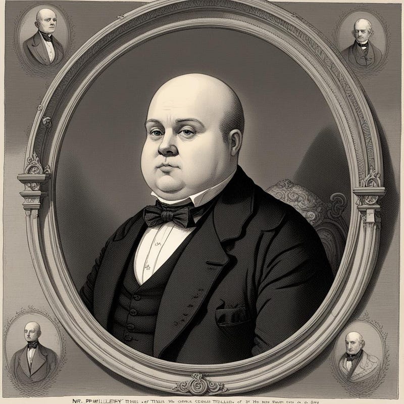 Framed picture of 19th century businessman