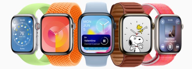 watchOS 10 delivers redesigned apps, a new Smart Stack, additional watch faces, new cycling and hiking features, and tools to support mental health.