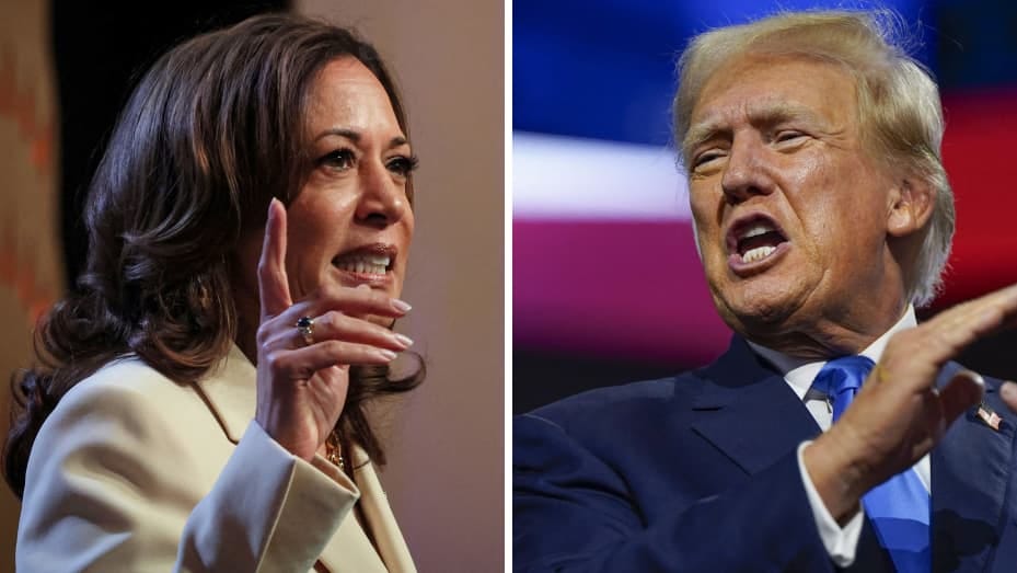 Trump blames Harris, Biden for stock market meltdown