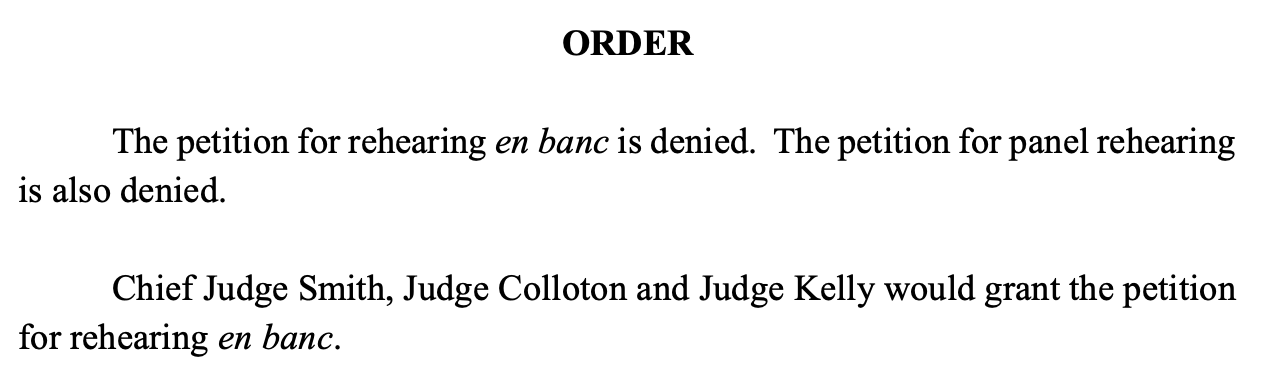 ORDER The petition for rehearing en banc is denied. The petition for panel rehearing is also denied. Chief Judge Smith, Judge Colloton and Judge Kelly would grant the petition for rehearing en banc. 