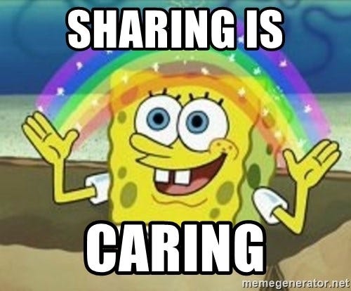Sharing is caring - Spongebob - Meme Generator