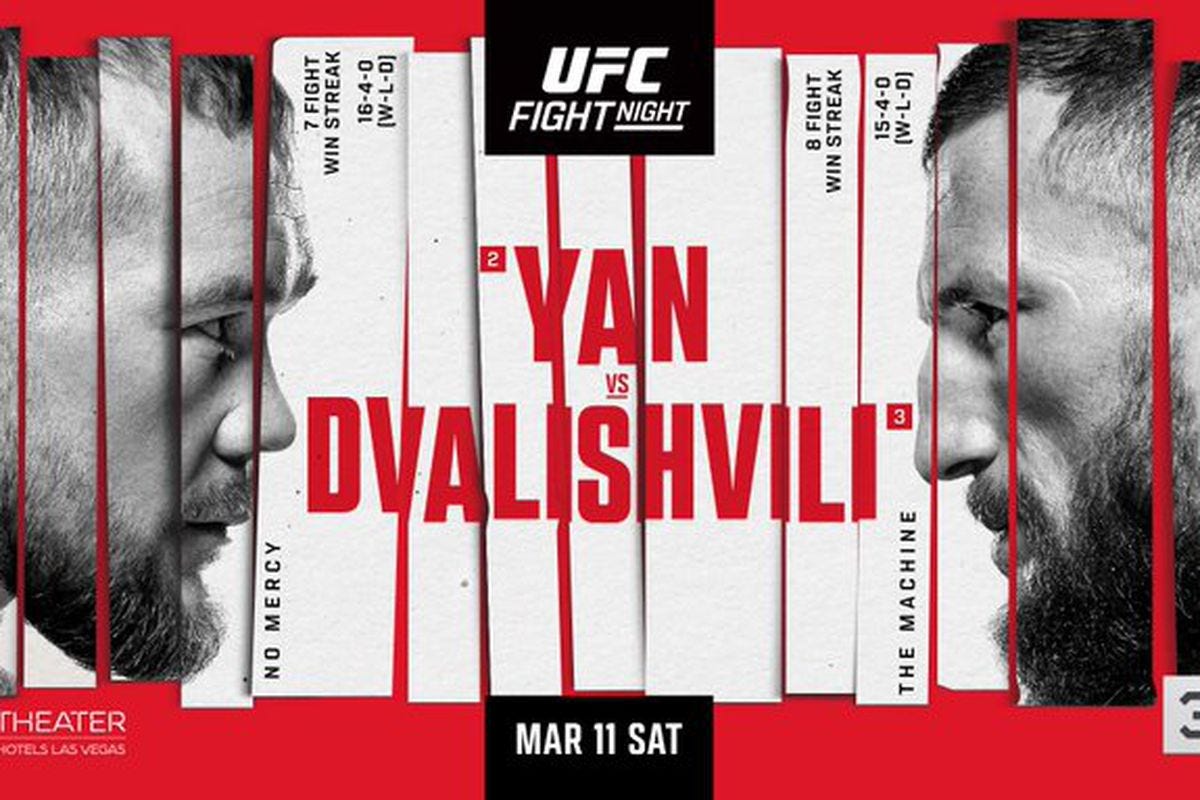 UFC Las Vegas poster for 'Yan vs. Dvalishvili' is a filthy liar -  MMAmania.com