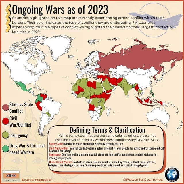r/geography - Ongoing Wars in 2023