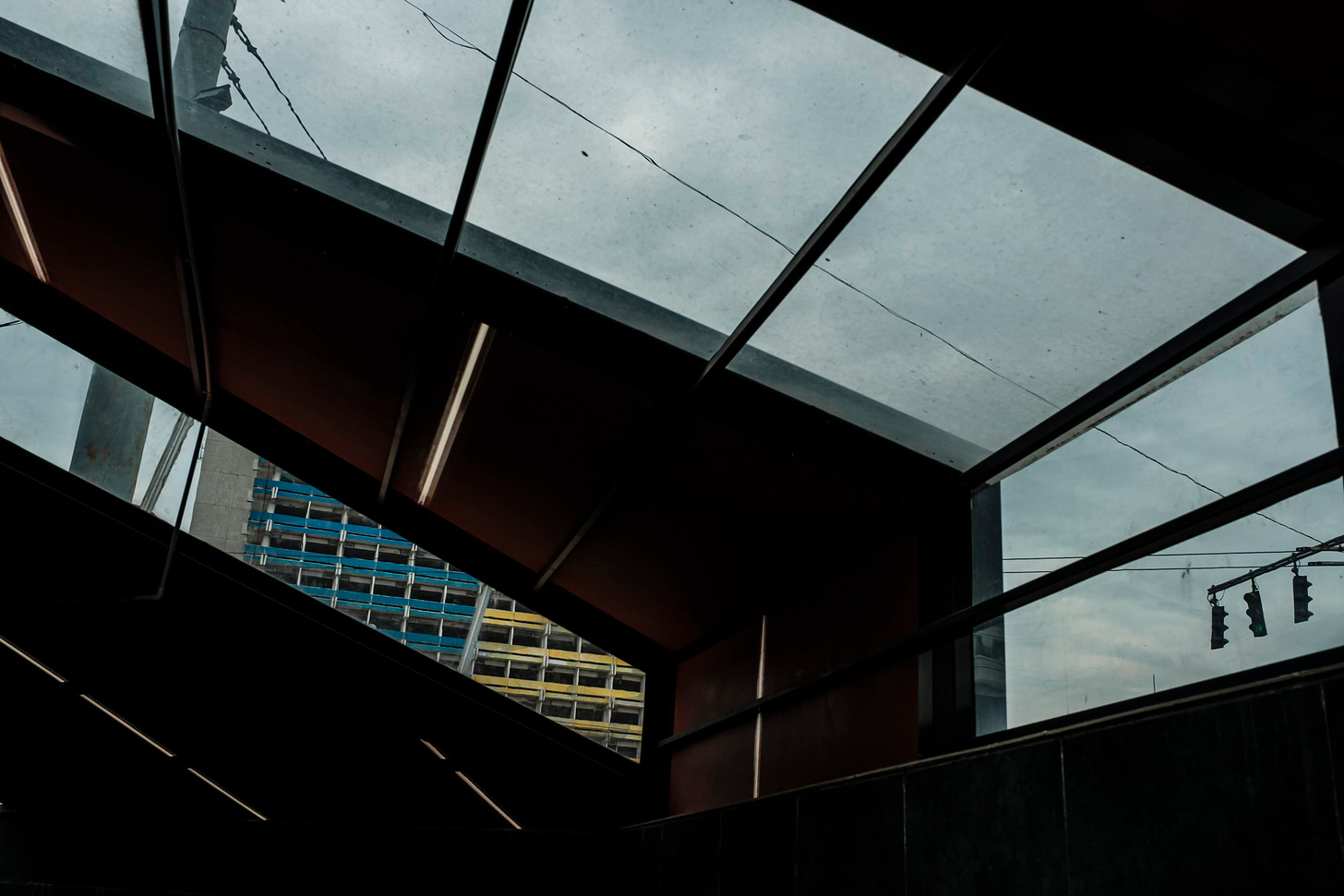 Streets of Chisinau, Moldova, seen from an underground passage