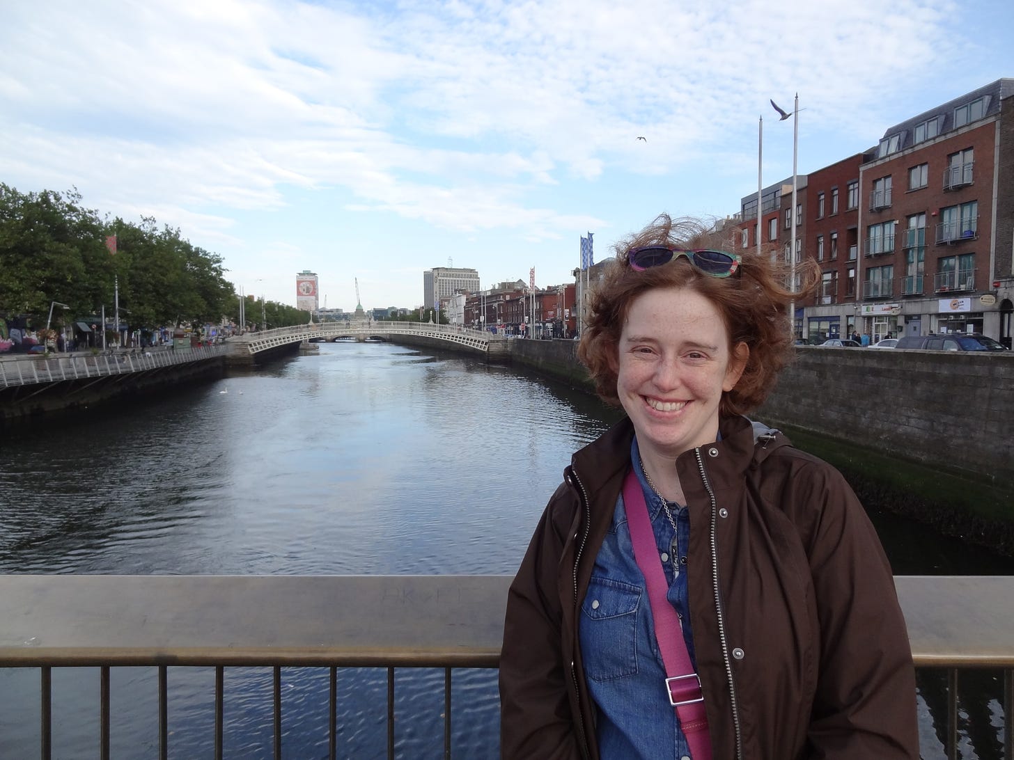lady in front of the liffey
