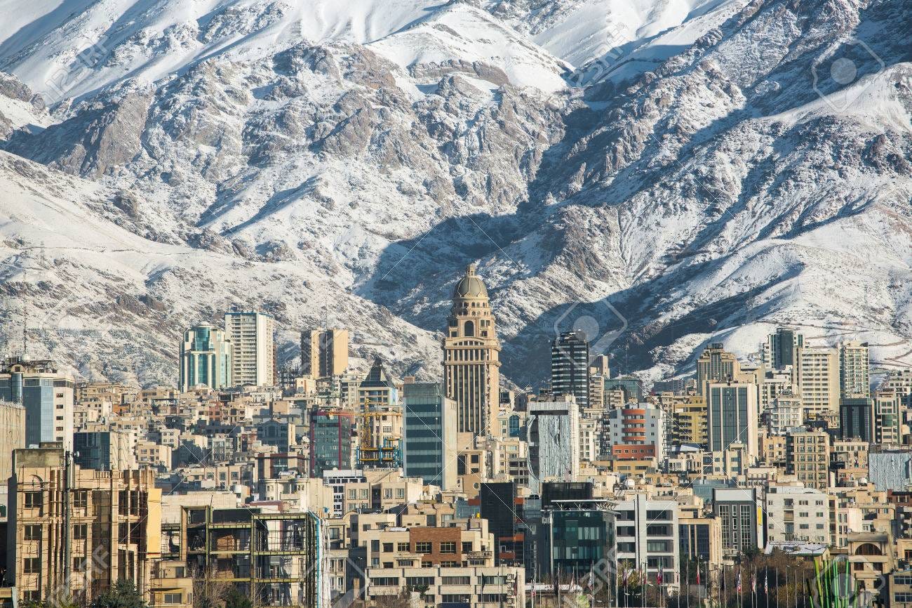 Winter Tehran View With A Snow Covered Alborz Mountains On Background Stock  Photo, Picture and Royalty Free Image. Image 57122816.