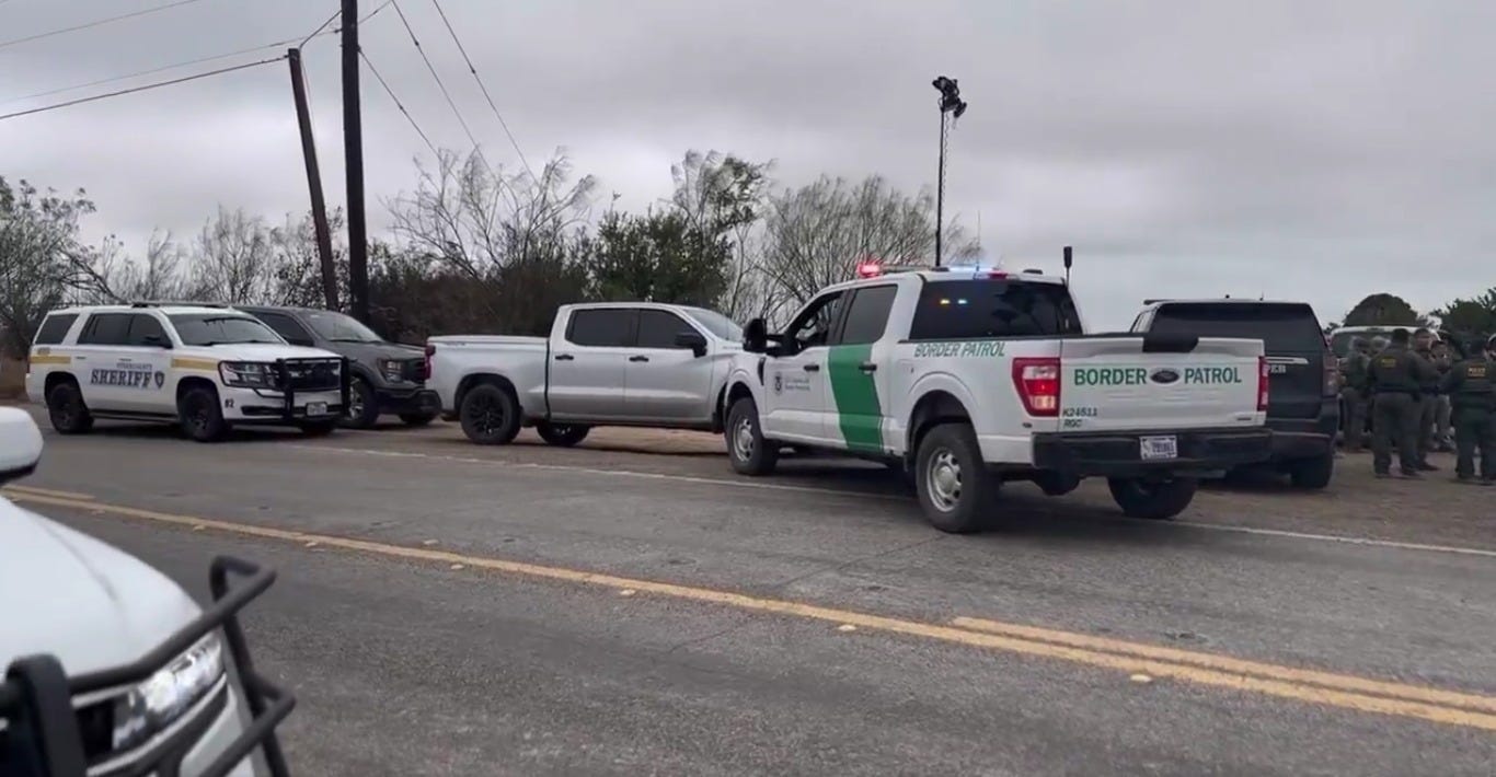 NewsNation captured this image of the active scene where Mexican Cartel Gunmen fired on US Border Patrol Agents in South Texas.