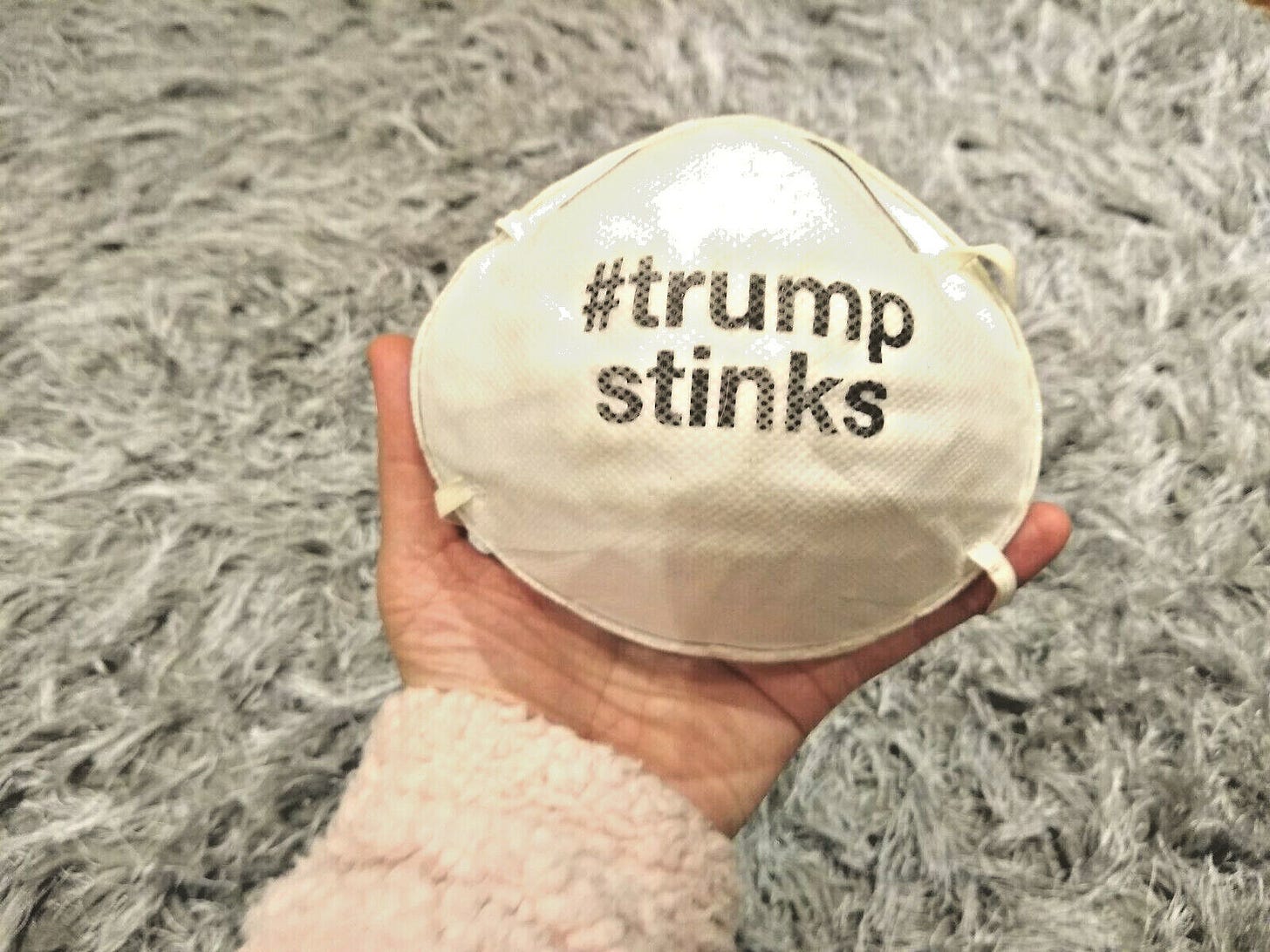 Trump Stinks Face Mask Collectable - from Women's March 2019 London # trumpstinks | eBay