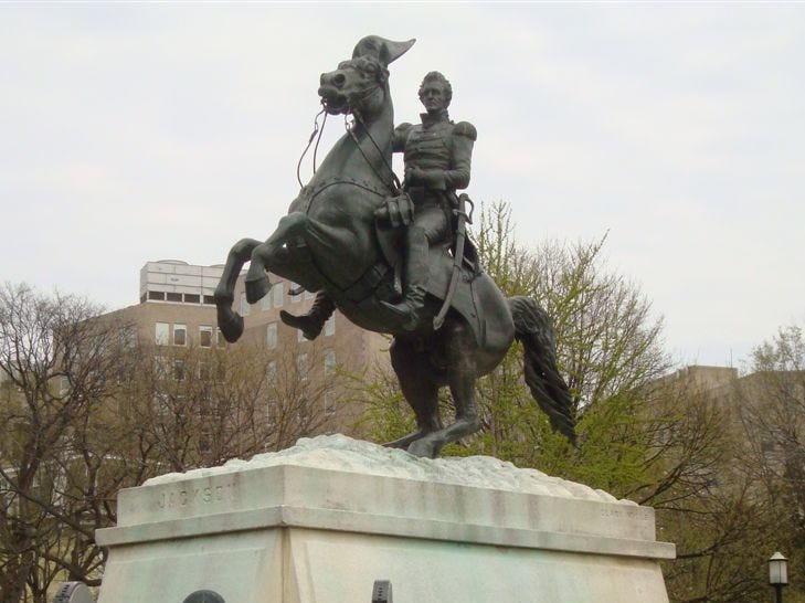 Andrew Jackson Equestrian Statue across from the White House in Lafayette  Park - Washington, D.C.