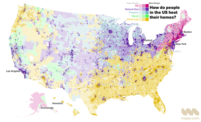 r/dataisbeautiful - How do people in the US heat their homes? [OC]