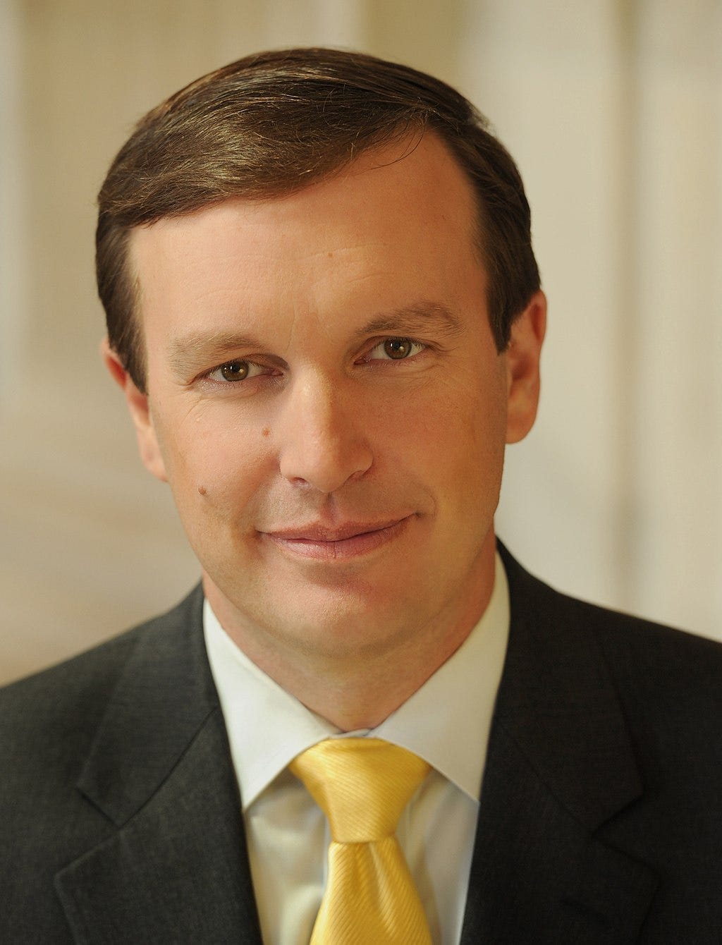 Chris Murphy senate picture; head and shoulders, very nice yellow tie