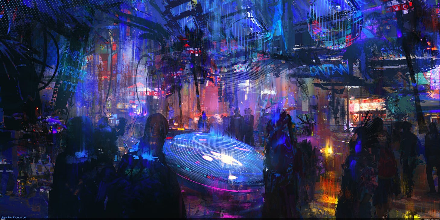 1010139 city, night, cyberpunk, artwork, futuristic city, light, crowd,  nightclub - Rare Gallery HD Wallpapers
